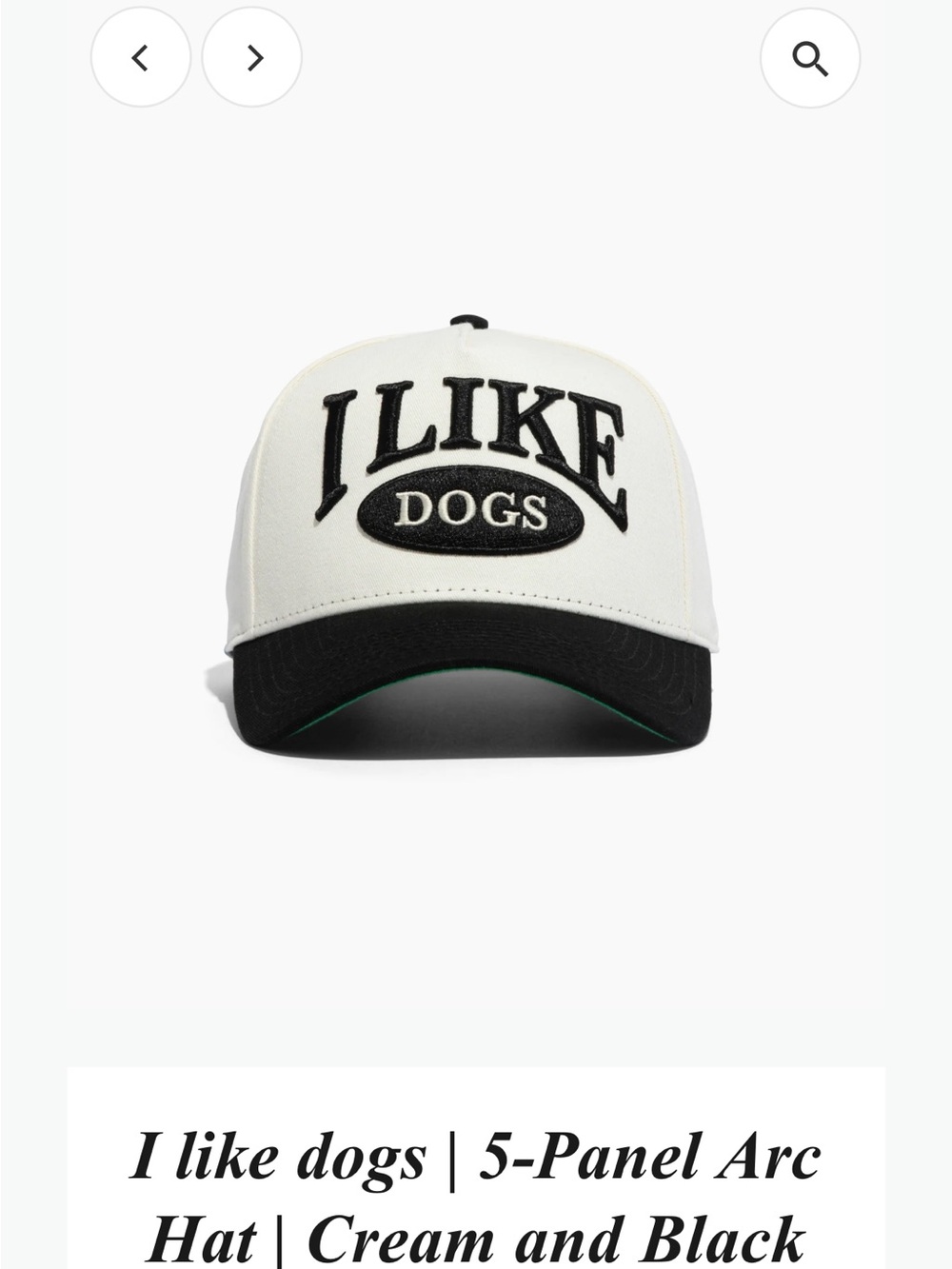 I Like Dogs Cream & Black 5-Panel Hat